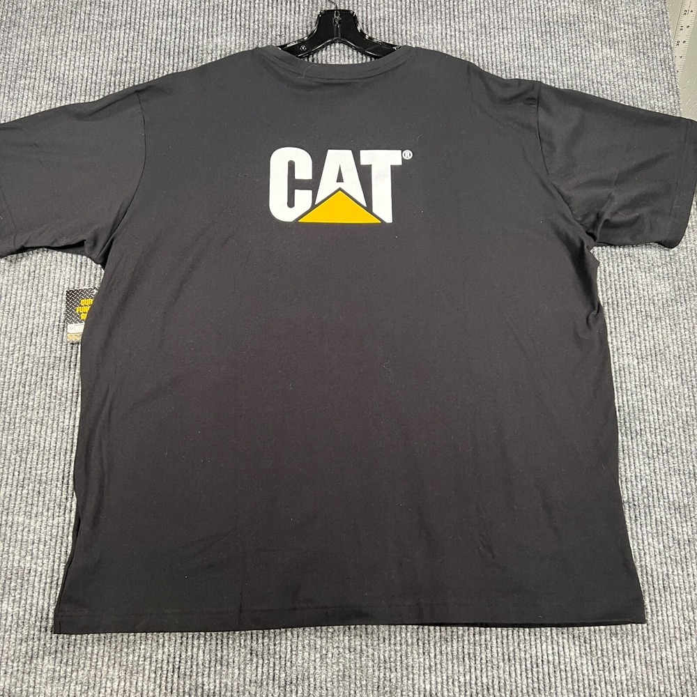 Caterpillar CAT Shirt Mens 3XL Black Short Sleeve Crew Neck Casual Work New